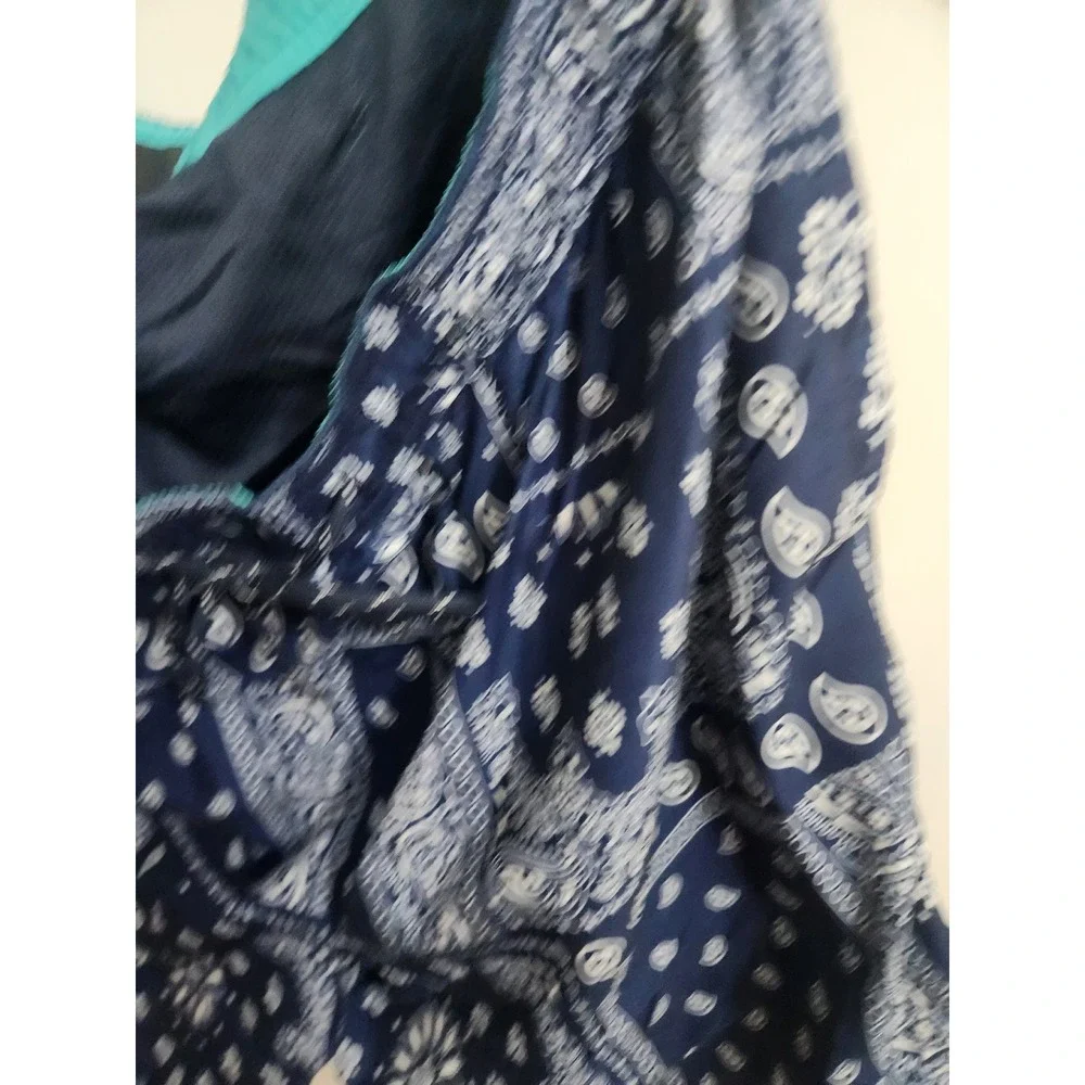 No Boundaries Mens Navy Blue Paisley Bandana Swim Trunks Mesh Lined 2XL 44-46